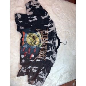 Metallica Bleached Distressed Crop Top